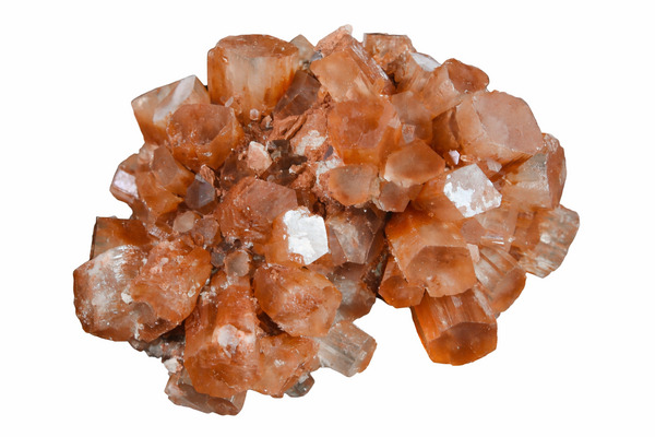 A classic aragonite crystal formation of pseudo-hexagonal twins from Morocco.